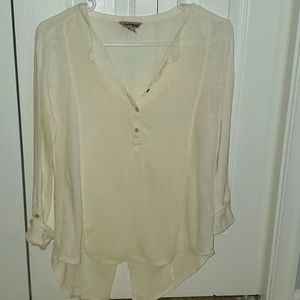 Lucky Brand XS off white 3/4 sleeve shirt